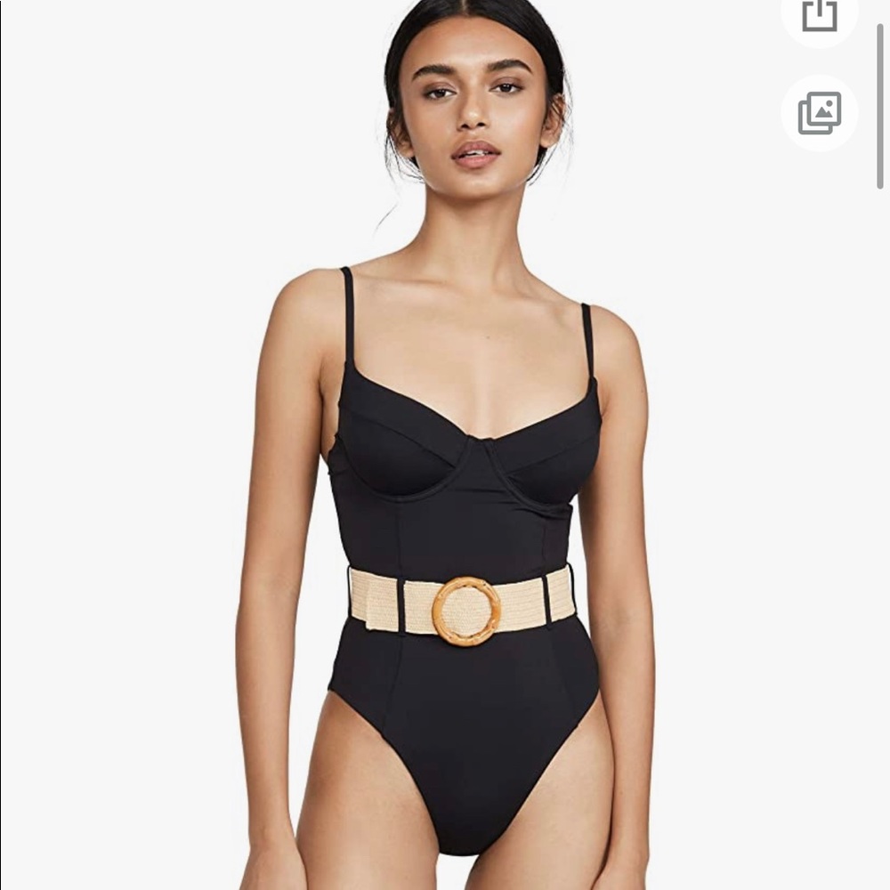 Weworewhat Paris Collection Danielle Belted One Piece Swimsuit